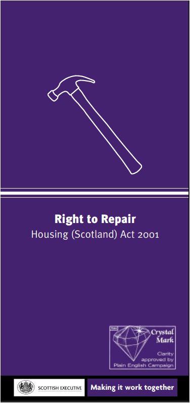 front page of right to repair leaflet